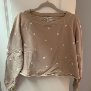 Wildfox Football Star Crop Pullover
